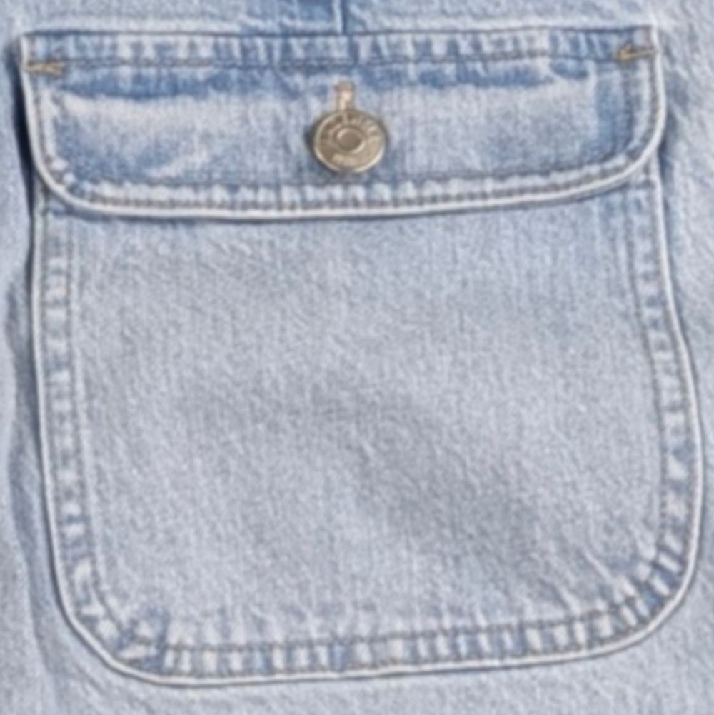 Madewell Denim Jumpsuit Light Wash Wide Leg Button Front Utility Romper J1870 - Picture 11 of 12